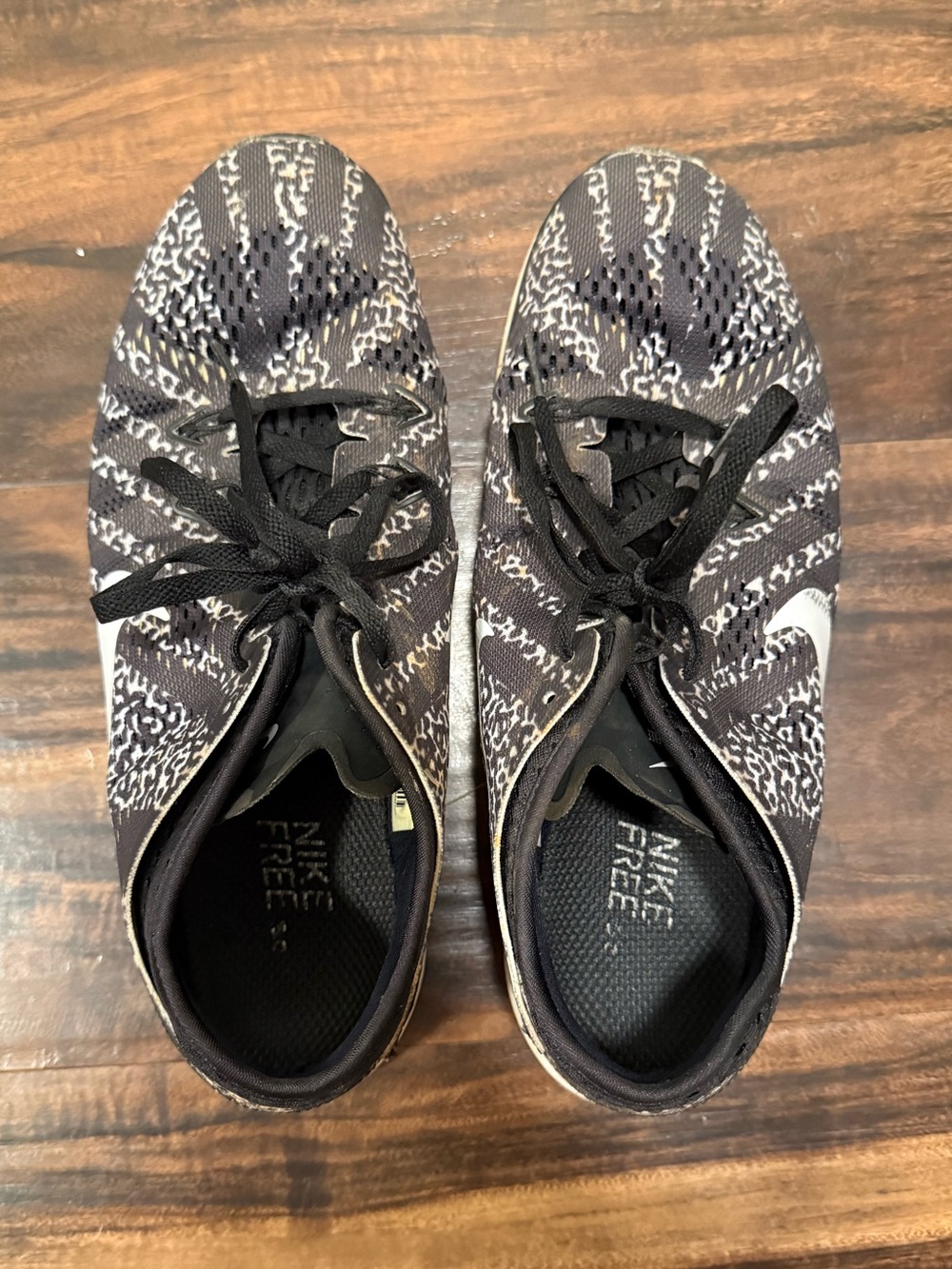 Nike Women’s Frees - Patterned Black & White - Size 9.5